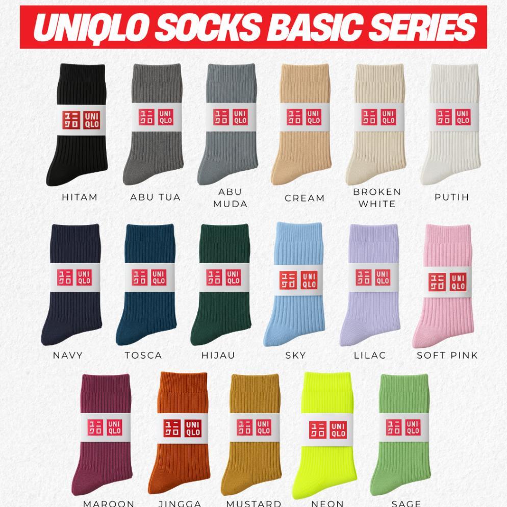 wajib punya kaos kaki uniqlo - basic premium socks tebal polos sporty strechy anti bau all size pria