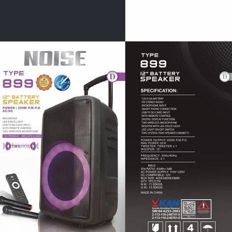 Speaker portabel Noise 899 D Orinal Speaker 12 Inch Bluetooth