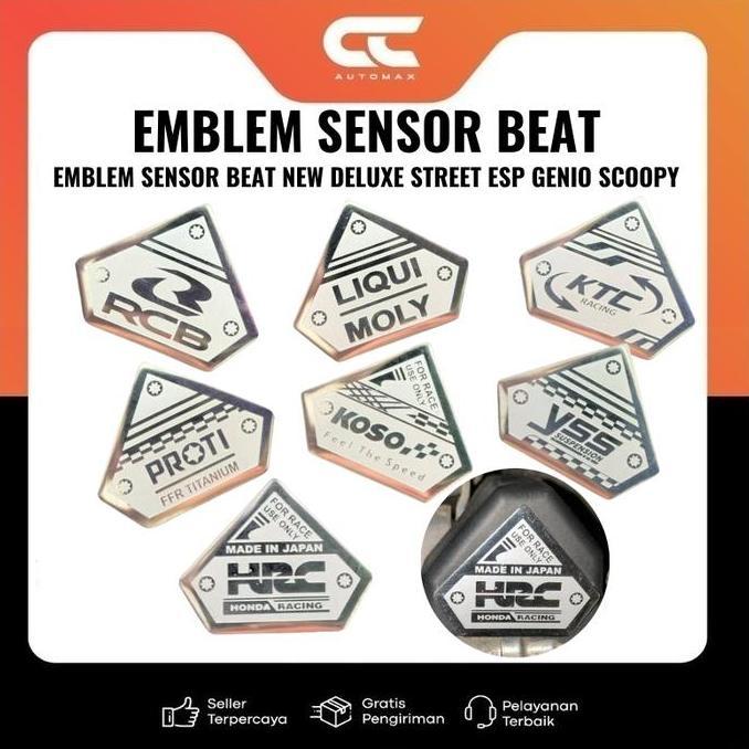 EMBLEM STAINLESS COVER SENSOR BEAT ESP DELUXE LED STREET GENIO SCOOPY NEW