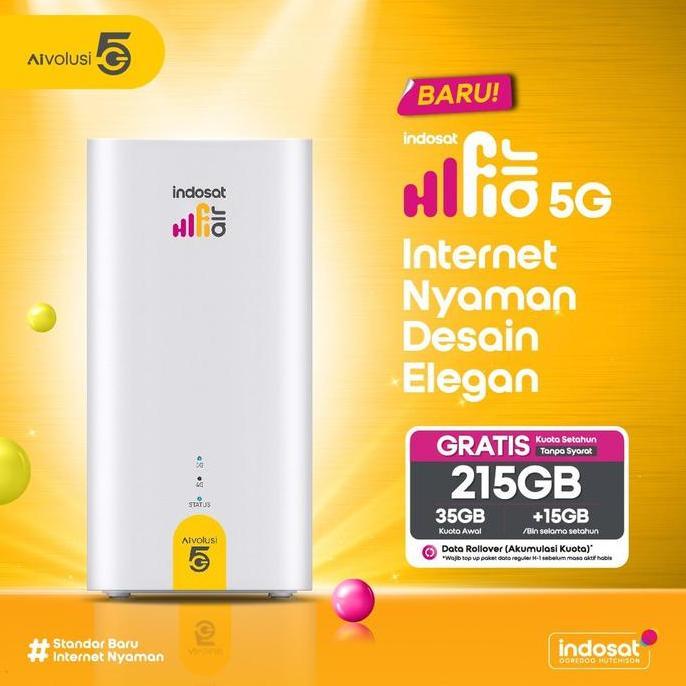 Indosat Hifi Air 5G H2 H153-381 Modem 5G Hifi Air Free 215GB 1 Tahun