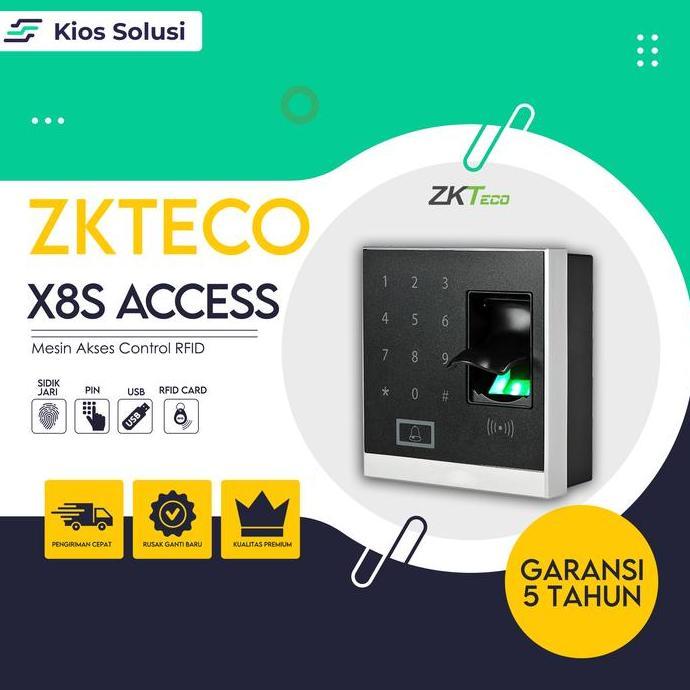 NEW Mesin Akses Kontrol Sidik Jari dan RFID ZKTECO X8S | Fingerprint | Access Control | Proxi 125 Kh