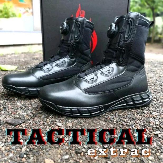 Brg- Sepatu Pdl Extrack Tactical Tali Putar Kulit Sapi Sepatu Pdl Ekstrack Polos Tactical