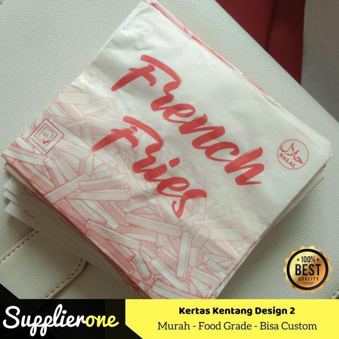 Lacha- Bungkus Kentang Goreng Isi 100,Kertas Kentang Goreng, Kemasan Kentang Goreng