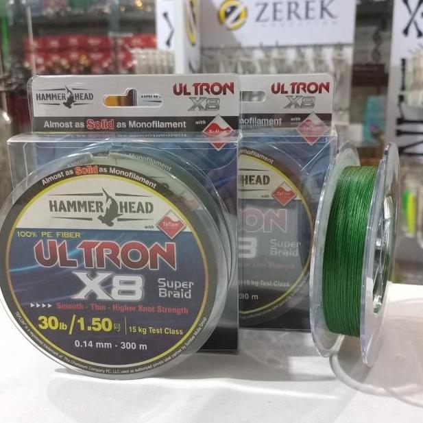 BEBAS ONGKIR - Senar PE Teflon X8 Hammer Head Ultron 300 meter-Senar Pe x8