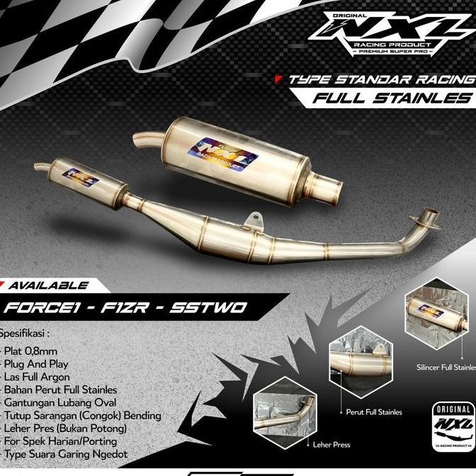 Knalpot fizr standar racing full stenlis original nxl