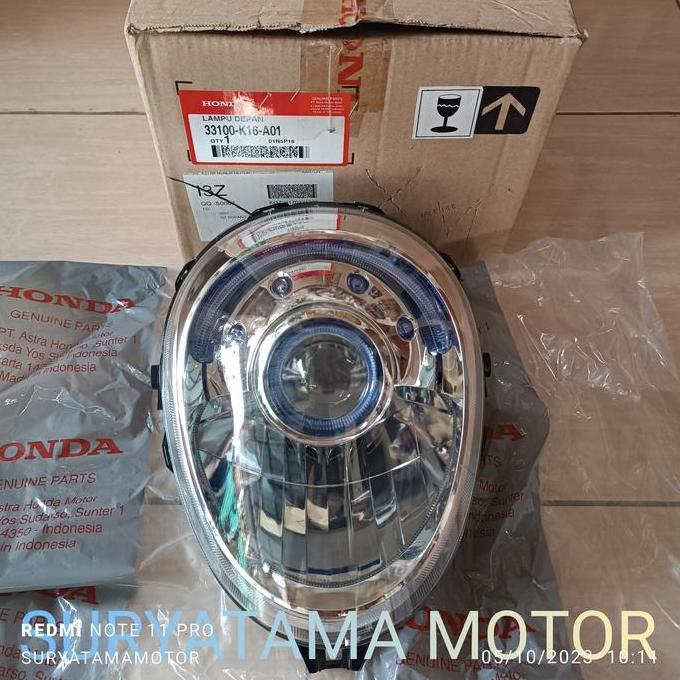 reflektor lampu depan scoopy fi K16 2013-2016 assy set bohlam original