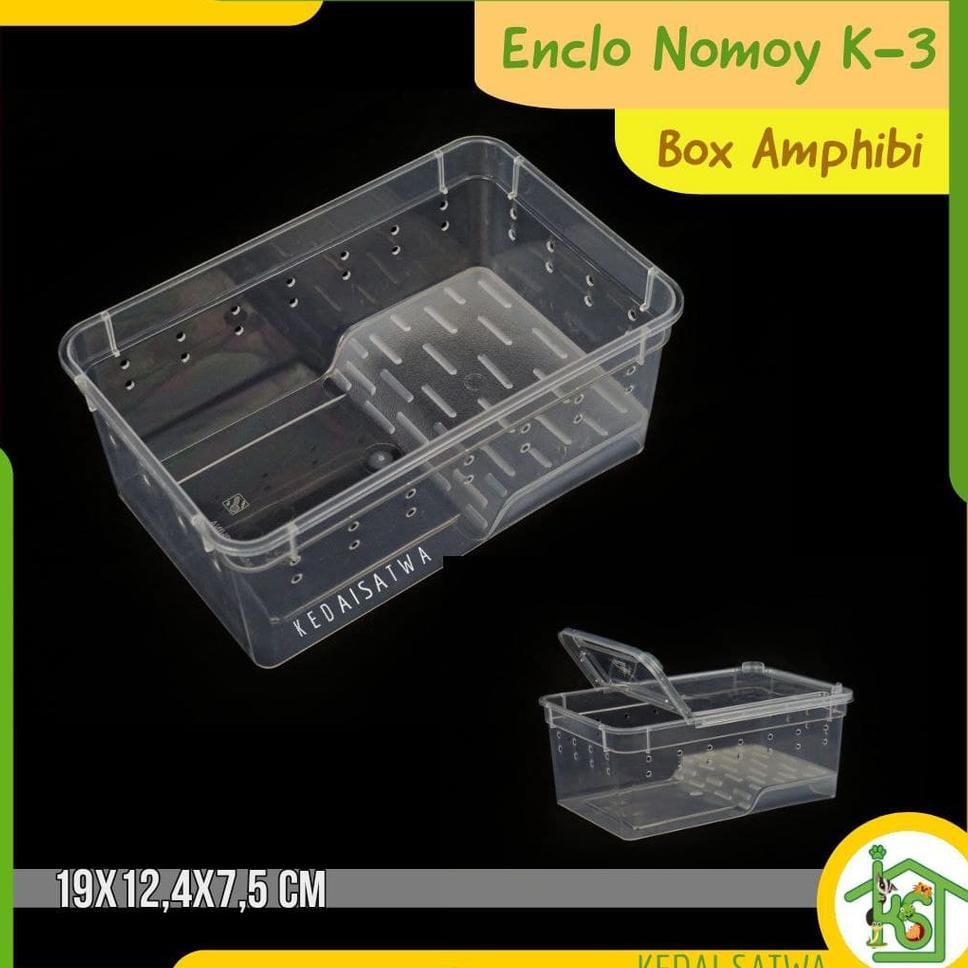 Kotak Amphibi Reptile Kandang Pacman Kura Brazil K3  | Enclo Reptile Tarantula Crocodile Skink
