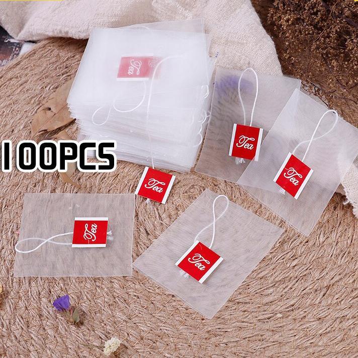 100 Pcs Kantung Teh Celup Kosong Makanan-Grade Bungkus Teh Celup Kosong Disposable Kantong Teh Celup