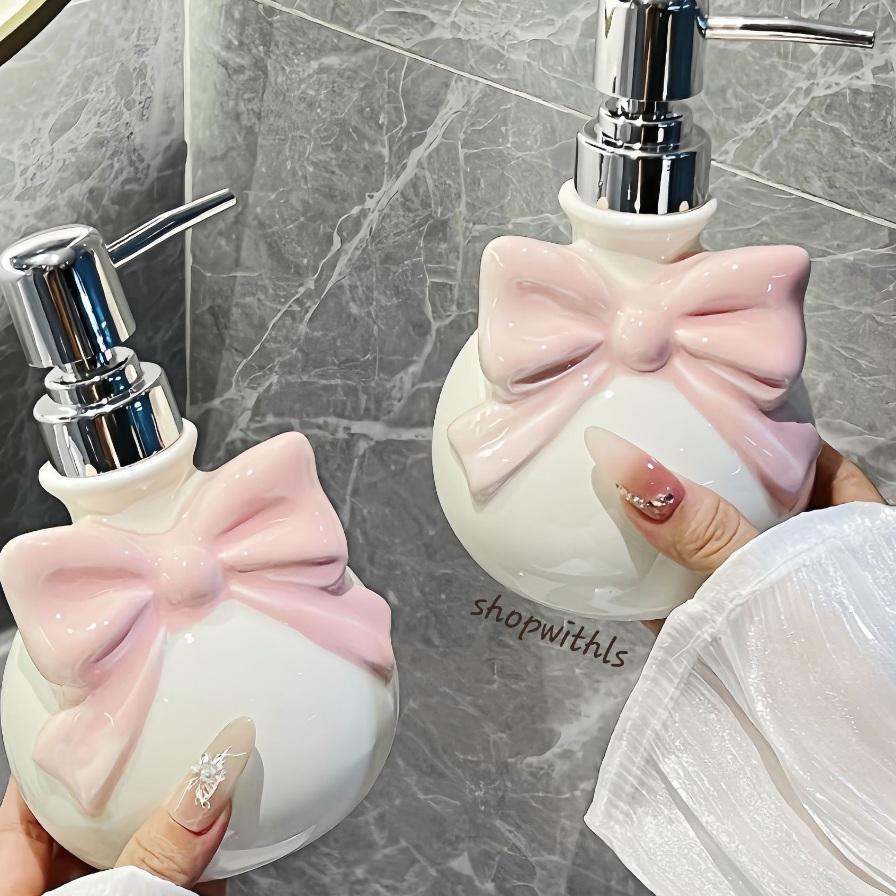 Cutie Soap Pump (350 Ml) //Botol Sabun Bentuk Pita Unik Dan Cantik/Cute Dispenser Soap Pump/Tempat S
