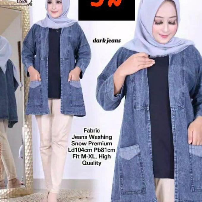 Cardigan Jeans Wanita/Outer Jeans Wanita/Cardigan Outer Terbaru Termurah