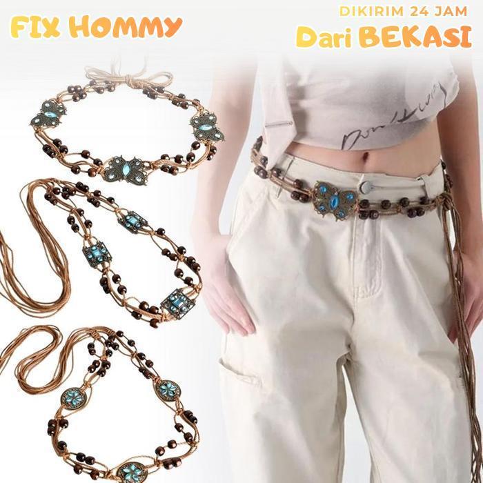 FXMY Sabuk Rantai Pinggang Wanita Ikat Pinggang Wanita Rantai Sabuk Bohemian Belt Wanita Rantai