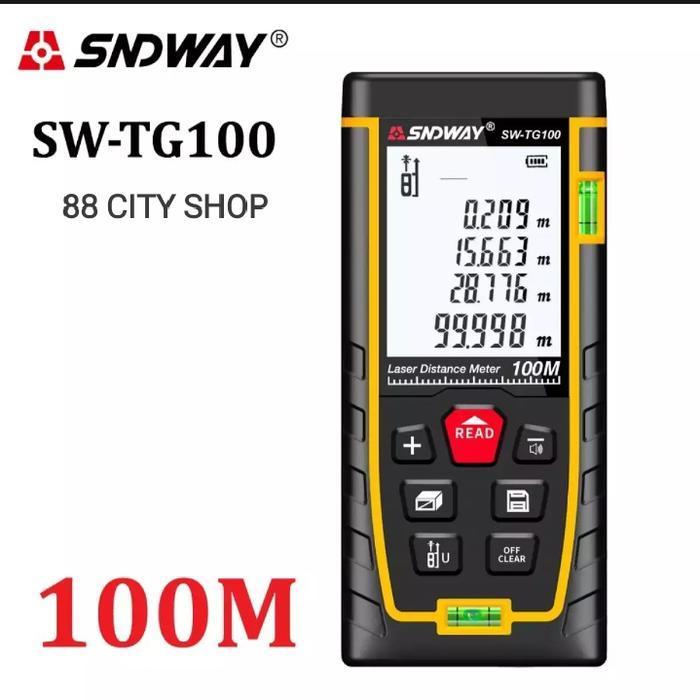 SNDWAY Meteran Laser 100M Digital Laser Distance 100 m SW-TG100