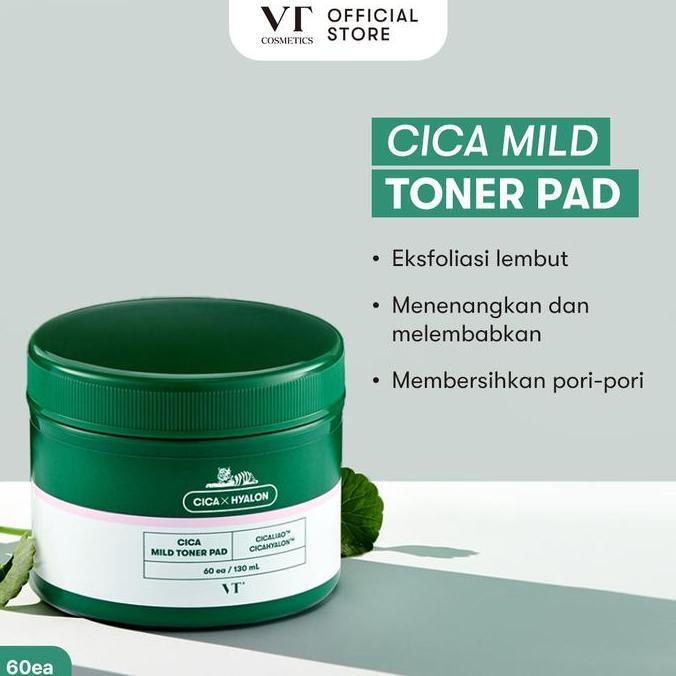 VT Cosmetics Cica Mild Toner Pad 60ea Gentle Peeling