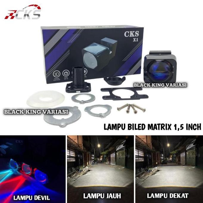 Lampu Biled Matrix X1 Flat Cut 1,5 inch Plus Kipas Pendingin Lampu Biled Projector LED Lampu LED Pro