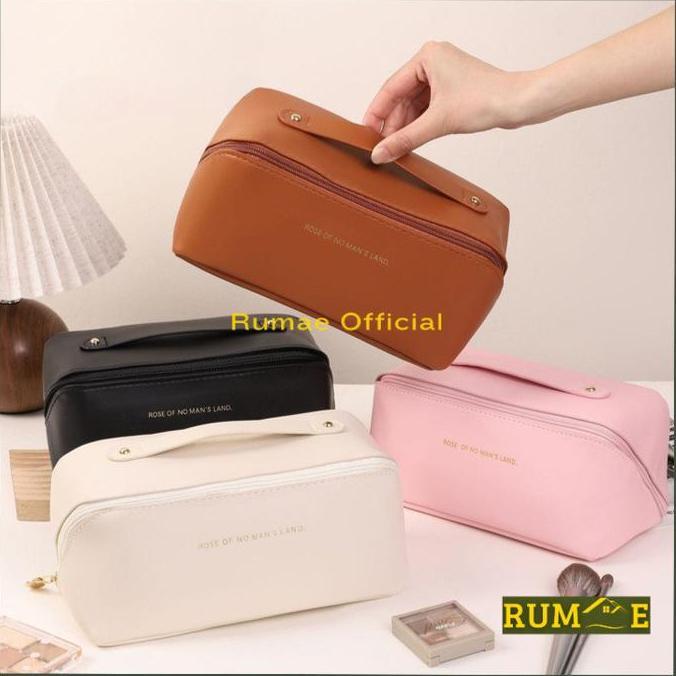 Tas Make Up Kosmetik Lipat Polos Pouch Organizer Waterproof