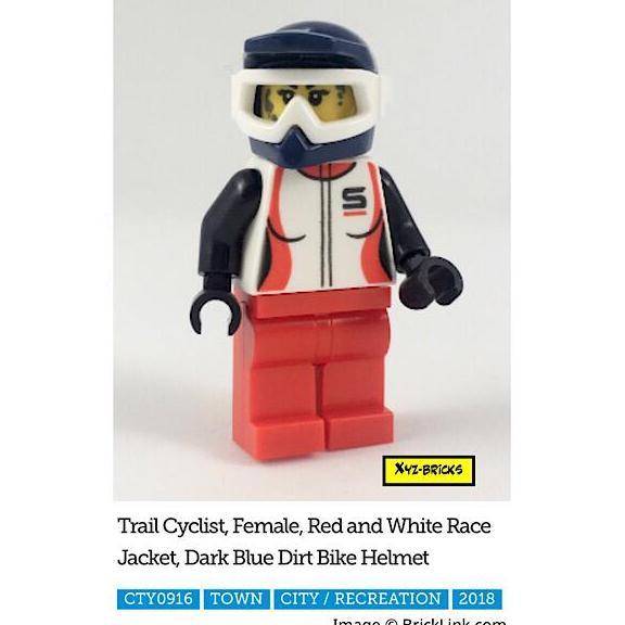 Promo LEGO 60202 Part Out - CTY0916 - Female Trail Cyclist Minifigure Diskon