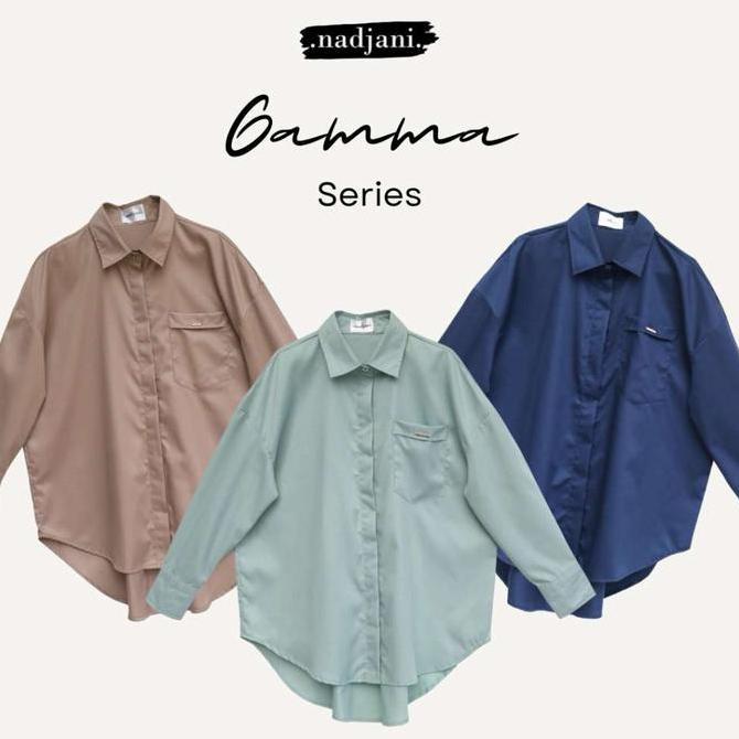 Nadjani Gamma Kemeja kancing wanita oversize busui friendly best seller