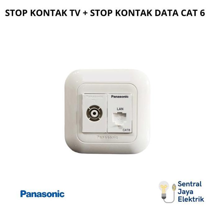 Stop Kontak Tv + Stop Kontak Data Cat 6 Panasonic