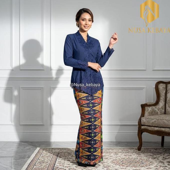 Nusa Kebaya Setelan Kebaya Encim Bordir Senada Katun Tangan Panjang / Kebaya Encim Jumbo / Kebaya En