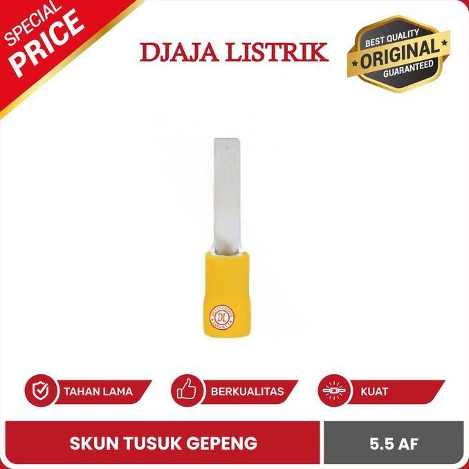 Skun Tusuk Gepeng 6mm Sekun Kabel Pin Blade CL 5.5 AF- TEMBAGA ASLI