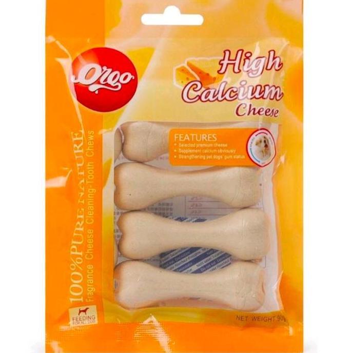 ORGO HIGH CALCIUM DENTAL CHEESE BONE 90GR - PET DOG DENTAL TREATS SNACK