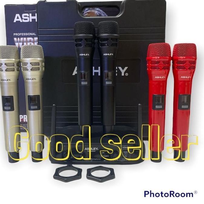 New Mic Wireless Ashley Pro Voice ORIGINAL PRODUK FREE KOPER Mik Microphone