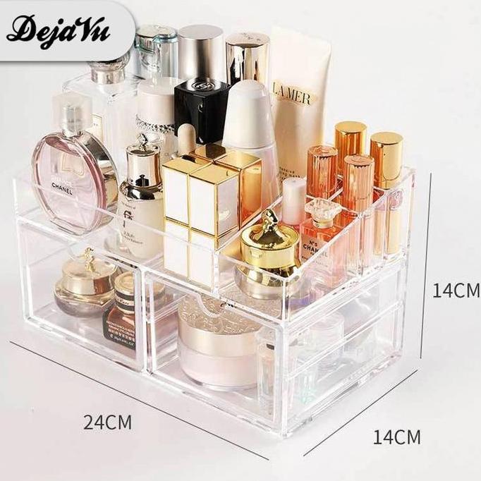 Dejavu Kotak Make Up Acrylic Rak Kosmetik Organizer Rak Serbaguna Storage Box Cosmetic HRM302 JS