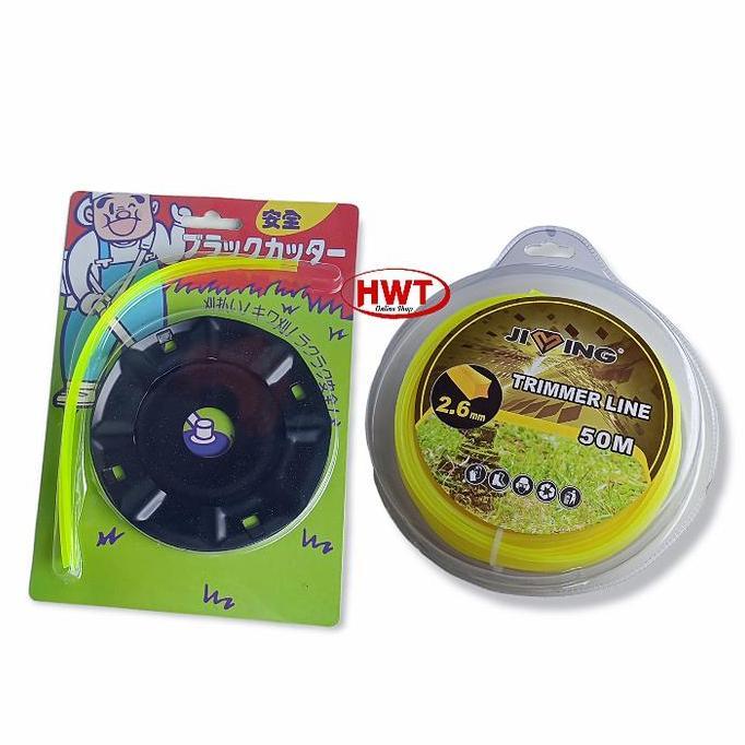 Paket Tali Senar 2,6 MM 50M + Pisau Senar Potong Rumput
