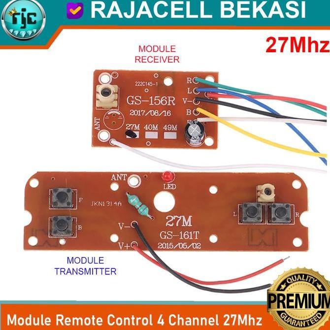 Module Pcb Mainan Rc Remot Kontrol Universal 27Mhz 4Ch Gs-161T Gs-156R