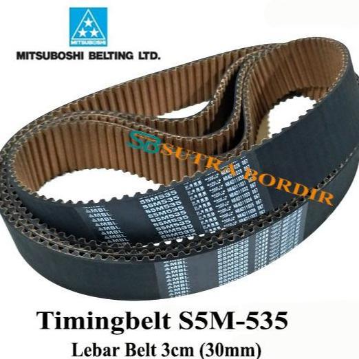 TIMINGBELT S5M 535 LEBAR 3CM MBL DINAMO VBELT S5M-535 MBL JEPANG BELTING TRANSMISSION BELT S5M 535 M