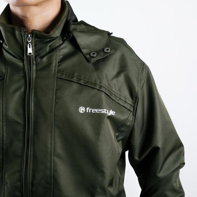 Freestyle Jaket Polos Parasut Pria Waterproof Anti Air Jaket Outdoor Anti Angin