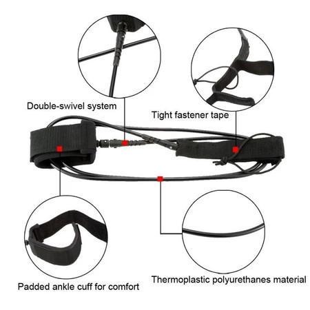 6/8Ft Leash Surfing Tali Pengikat Papan Surfing Leash Surfboard Surfing Leg Rope Untuk Papan Selanca