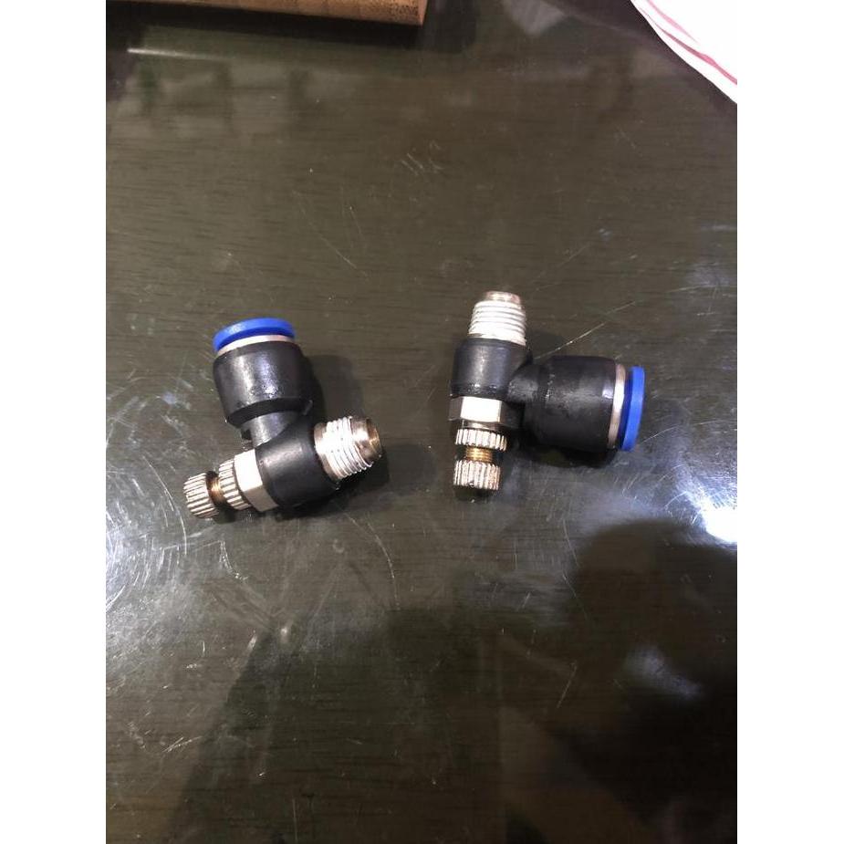 Fitting pneumatic / speed control 8 - 3/8 / nepel pneumatic