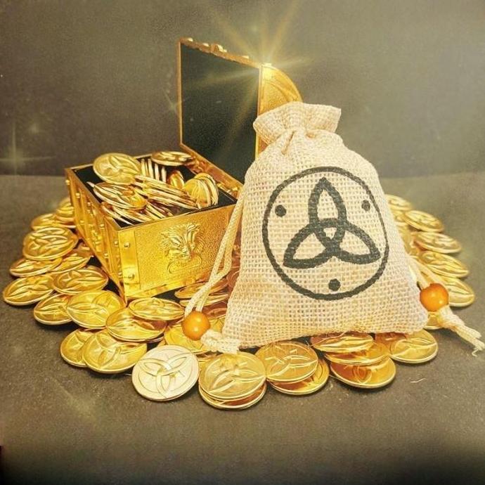 QUANXI 10 Pcs Coin + Bonus Pouch Genshin Impact Mora Coin For Cosplay Accessories Merchandise