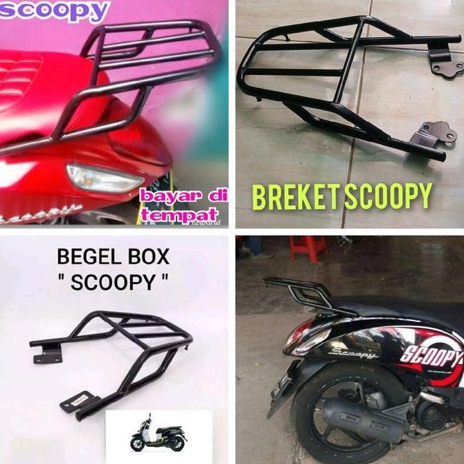 TERLARIS!! BREKET MOTOR SCOOPY SEPEDA BREAKET BRAKET LOCCO REAR BEGEL DUDUKAN BOX RAK BAGASI BELAKAN