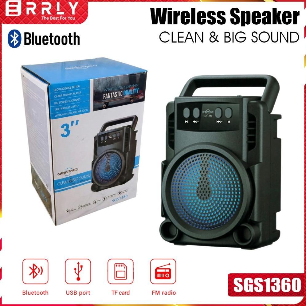 NEW DEALS SPEAKER BLUETOOTH SGS1360 3INCH WIRELESS PORTABEL LAMPU LED AUDIO MUSIK BOX SUPER BASS SUP