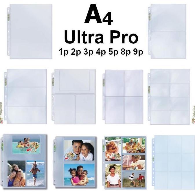 Ultra Pro A4 1p 2p 3p 4p 5p 8p 9p 10p 16p 18p Platinum Silver Photo Sleeve Binder Page