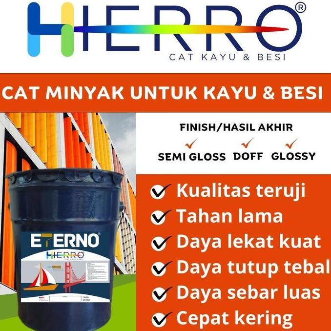 Khusus kirim instan - Cat minyak - Cat sintetik - Cat kayu dan cat besi HITAM Eterno 1 pail