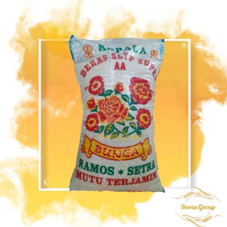 Terlarisstok Beras Bunga Slyp Super 20Kg / Beras Ramos Cap Bunga 20Kg