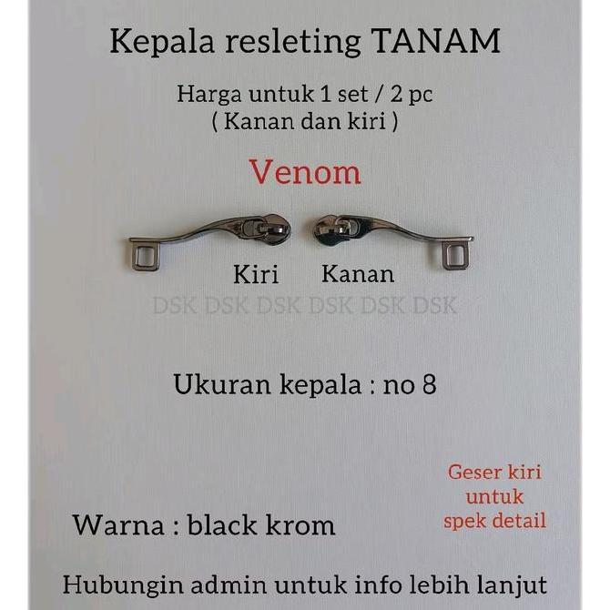 Kepala Resleting koper type tanam ,kepala sleting koper