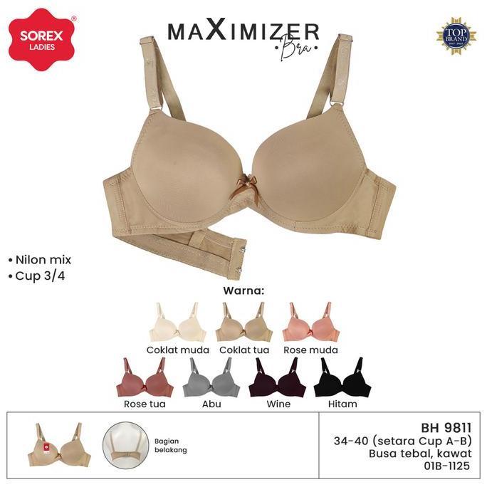 Push Up Bra Sorex 9811 Bra Busa Tebal Pakai Kawat Cup Full Ukuran 34-38 Cup A-B / Bh Double Busa