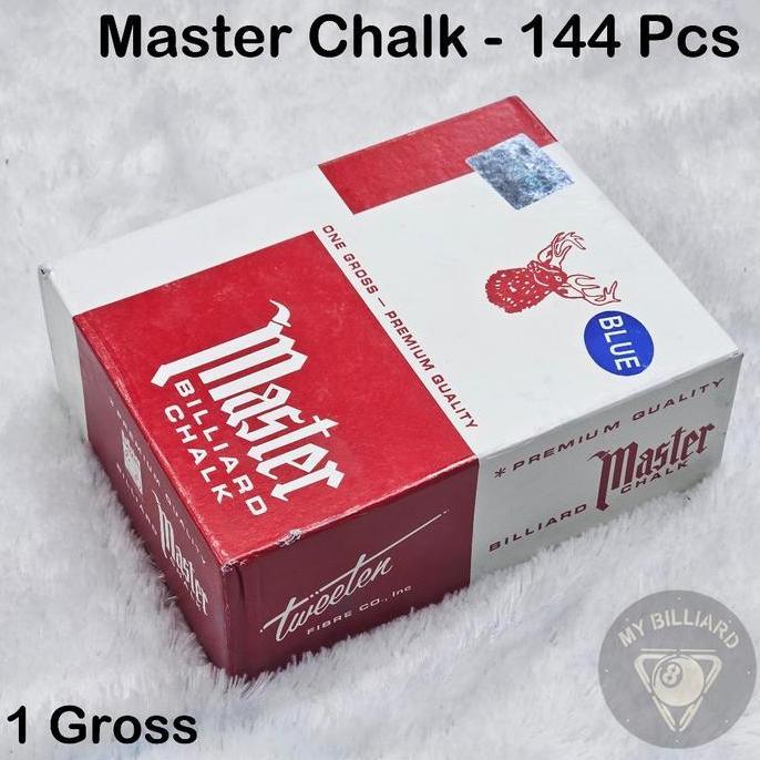 Master Chalk billiard 1 gross - kapur biru biliard KW cuk 144pcs