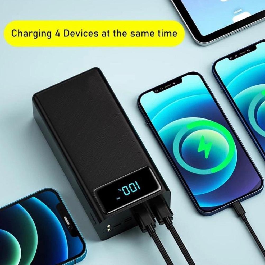 Hot Deals 60000Mah Powerbank Fast Charging Full Capacity 4 Usb Charge Ports Pd Fast Charging Power B