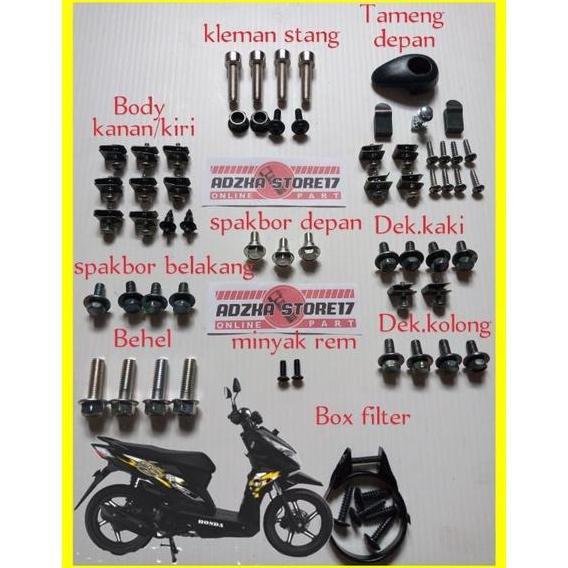Baut Body Full Set Honda Beat Street/Baut Body Lengkap Honda Beat Street Motorcycle