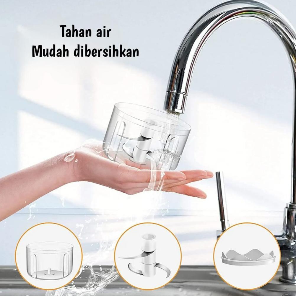 promo terbaru mini chopper blender portable  gilingan mini bumbu dan daging dengan usb dan manual pu