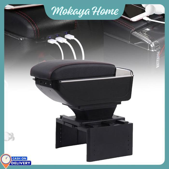 Mokaya Home - Console Box / Universal Armrest Mobil /7 Soket Usb Plug And Play