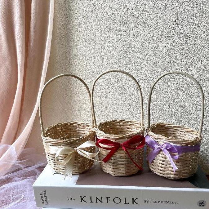 Decorao - Vas Rotan Mini / Properti Foto / Keranjang Rotan / Pot Rotan