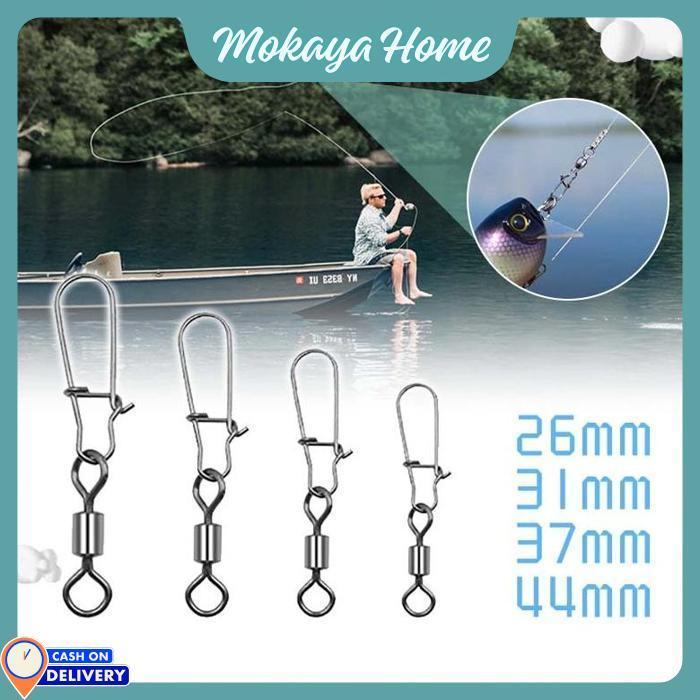 Mokaya Home - 100Pcs Kilikili Pancing Baja Tahan Karat / Snap Kilikili Pancing / Interlock Snap Panc