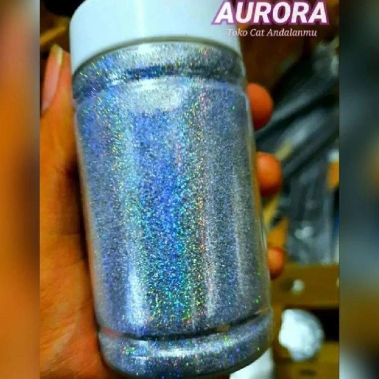 Gliter Hologram Bubuk Cat Rainbow Pelangi Renbo Bubuk Campuran Cat