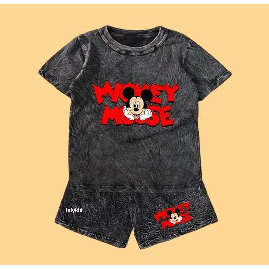 Stelan Anak Wash Unisex Mk Kepala/Mk n friends Set Anak Stone Wash Set Distro Basic Anak Pria Dan Wa